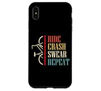 Custodia per iPhone XS Max Vintage Ride Crash Swear Repeat - Funny Retro Mountain Bike