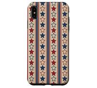 Custodia per iPhone XS Max Vintage Rustico Stripe Pattern American Patriotic USA Stars