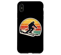 Custodia per iPhone XS Max Vintage Tramonto Sciatore Silhouette Retro Sci Amante Arte