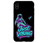 Custodia per iPhone XS Max Viola e Teal Astronaut Just Vibing Graphic per gli uomini