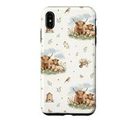 Custodia per iPhone XS Max Vitelli di bestiame delle Highland Cottagecore Campagna Farm Life