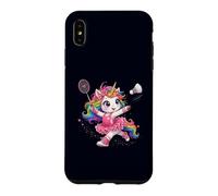Custodia per iPhone XS Max Volano da badminton unicorno arcobaleno Kawaii ragazze