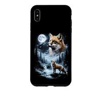 Custodia per iPhone XS Max Volpe Ululando alla Luna 90's Retro