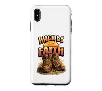 Custodia per iPhone XS Max Walk By Faith Stivali cristiani e tramonto