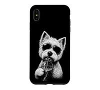 Custodia per iPhone XS Max West Highland White Terrier Bere Caffè Ghiacciato Divertente