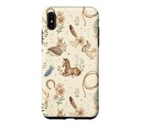 Custodia per iPhone XS Max Western Cottagecore Agnello Puledro Coniglio Ferro di Cavallo Acquerello
