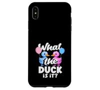 Custodia per iPhone XS Max What the Duck Is It Funny Gender Reveal Pun Palloncini