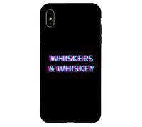 Custodia per iPhone XS Max Whiskers And Whiskey Funny Saying Cat Lover Liquor Booze