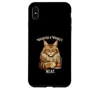Custodia per iPhone XS Max Whiskers and Whisky Neat Cat Lovers Drink Design