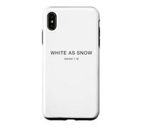 Custodia per iPhone XS Max White as Snow - Isaiah 1:18 Christian Verse Minimal Design