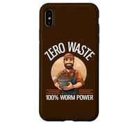 Custodia per iPhone XS Max Zero Waste 100% Worm Power Divertente allevamento di lombrichi