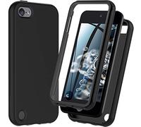 Custodia per iPod Touch di 7a/6a/5a generazione, custodia per iPod Touch, in silicone antiurto [con protezione per lo schermo integrata], copertura integrale resistente e robusta (nero)