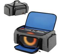 Custodia per JBL PartyBox On-The-Go/Essential - Custodia per altoparlante, impermeabile e antiurto, con tracolla e maniglia, scomparti per microfono e accessori, colore grigio (solo borsa)