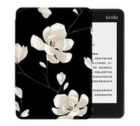Custodia per Kindle Paperwhite da 6,8" (11a generazione-2021) e Kindle Paperwhite Signature Edition, Cover Premium con Auto Wake/Sleep per kindle Paperwhite 2021,/Fiore di magnolia nero/ins art