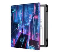 Custodia Per Kindle Scribe Da 10.2" Rilasciata Nel 2022 - Cover In Pu Con Funzione Di Spegnimento Automatico, Con Portapenne, Custodia Solo Per Kindle Scribe - Città Cyberpunk