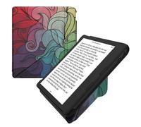 kwmobile Custodia leggìo Compatibile con Kobo Libra Colour - Custodia in Pelle Sintetica con Chiusura Magnetica - Case con Funzione appoggio - Gioco di Colore Fucsia/Blu/Verde