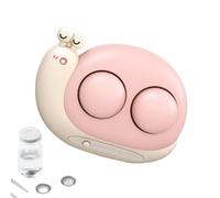 Custodia per la pulizia delle lenti, custodia per pulizia ad ultrasuoni ad alta frequenza 2 in 1, contenitore portatile per lenti morbide, dure e colorate, rosa, Refer to , Unisex