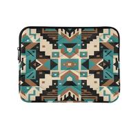 Custodia per laptop 13-14 pollici custodia portatile per laptop stile etnico modello astratto blu marrone per viaggio di lavoro caso latitudine M