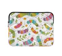Custodia per laptop 13-14 pollici Custodie per computer portatili in poliestere colorato bruchi e foglie borsa per il trasporto del computer per viaggi di lavoro