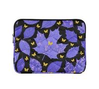 Custodia per laptop 13-14 pollici elegante borsa per computer blu-viola foglia d'acero gialla farfalla borsa con cerniera per viaggi di lavoro