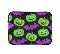 Custodia per laptop 13-14 pollici fodera morbida borsa per il trasporto del computer Light Up zucca pipistrello verde viola per lavoro viaggio estuche para