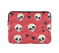 Custodia per laptop 13-14 pollici impermeabile custodie per laptop Happy Heart Cartoon Skull Red Computer Sleeve con cerniera per uomini donne