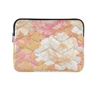 Custodia per laptop 15-16 pollici borsa per computer concisa stile cinese floreale peonia pesca oro borsa con cerniera per viaggio di lavoro custodia per laptop latitudine