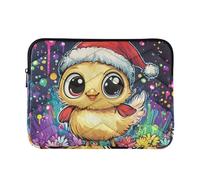 Custodia per laptop 15-16 pollici carino borsa di immagazzinaggio del computer portatile Merry Christmas giallo pollo caso borsa con cerniera per accessori da viaggio di lavoro para