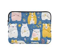 Custodia per laptop 15-16 pollici carino borsa per laptop Mr & mrs Bear pesca blu borsa da trasporto con cerniera per uomini donne estuche para