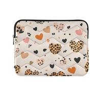 Custodia per laptop 15-16 pollici concisa borsa per laptop Happy Valentine Cartoon marrone leopardo cuore borsa da trasporto per viaggi business fucile e co
