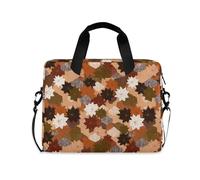 Custodia per laptop 15-16 pollici concise custodie per laptop con foglia d'acero marrone bianco valigetta per computer con cerniera per viaggi d'affari