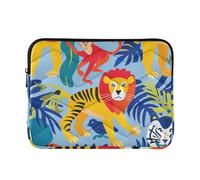 Custodia per laptop 15-16 pollici custodie per laptop leggere Lion Tigers Monkey Custodia per computer con cerniera per uomini donne bolsa para