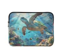 Custodia per laptop 15-16 Pollici Custodie per Laptop Morbide Tartaruga Marina Realismo Pesce Oceano Borsa per Computer con Cerniera per Uomini Donne estuche para