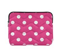 Custodia per laptop 15-16 pollici eleganti custodie per computer portatili Custodia a pois rosa-bianchi con cerniera per laptop da viaggio aziendale