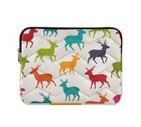 Custodia per laptop 15-16 pollici impermeabile maniche per laptop beige cartone animato cervo alce silhouette custodia con cerniera per viaggi business fucile e co