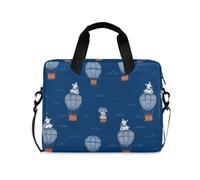 Custodia per laptop 15-16 pollici in poliestere borsa per laptop con cerniera Anime cani mongolfiera blu borsa per computer con cerniera per viaggi di lavoro