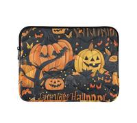 Custodia per laptop 15-16 pollici in poliestere maniche per laptop The Evil Yellow Pumpkin Castle on Halloween Case con cerniera per uomini donne accessori para