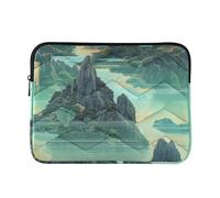 Custodia per laptop 15-16 pollici leggera borsa per laptop cinese montagne e fiumi verde tasca per computer portatile per uomini donne fucile e co