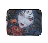 Custodia per laptop 15-16 pollici resistente all'acqua maniche per laptop Halloween dai capelli neri da viaggio femminile borsa per laptop da viaggio per lavoro fucile e co