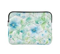 Custodia per laptop 15-16 pollici resistente all'acqua per il computer portatile acquerello blu verde fiore borsa per computer con cerniera per viaggi business fundas para laptop