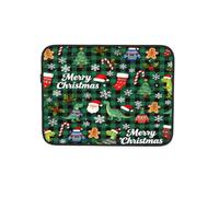 Custodia per laptop a quadri verde con dinosauri natalizi | 33 cm Notebook Pouch Tablet Valigetta Sottile Protettiva Viaggio Custodia per il Portatile
