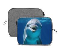 Custodia per laptop antiurto Custodia per laptop impermeabile Borsa per laptop delfino con sorriso Custodia da viaggio per computer da 14 pollici