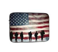 Custodia per laptop Bandiera americana Veterani Day Custodia per laptop Impermeabile Copertura per il trasporto del computer antiurto Protezione per laptop da viaggio da 12 pollici
