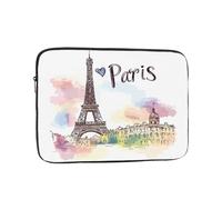 Custodia per laptop colorata Parigi da 13 pollici Torre Eiffel Borsa per laptop per donne e uomini, borsa da trasporto per computer aziendale resistente all'acqua Custodia antiurto per notebook