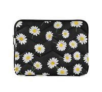 Custodia per laptop con animali gonfi Custodia sottile per tablet floreale universale da uomo da lavoro copertura per computer Pro 14 pollici margherite bianche giallo verde nero M