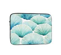 Custodia per laptop con conchiglie color foglia di tè acquerello da 12 pollici Ocean borsa per laptop per donne e uomini, borsa da trasporto per computer aziendale resistente all'acqua custodia