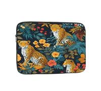 Custodia per laptop con fiore di ghepardo da 12 pollici leopardato borsa per laptop per donne e uomini, borsa da trasporto per computer aziendale resistente all'acqua custodia antiurto per notebook