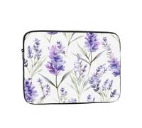 Custodia per laptop con fiori di lavanda da 13 pollici viola floreale borsa per laptop per donne e uomini, borsa da trasporto per computer aziendale resistente all'acqua custodia antiurto per notebook