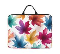 Custodia per laptop con foglie d'acero colorate da 14 pollici autunno foglia borsa per laptop per donne uomini, borsa da trasporto per computer aziendale resistente all'acqua custodia antiurto per