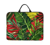 Custodia per laptop con foglie di palma colorate da 14 pollici borsa per laptop tropicale per donne e uomini, borsa da trasporto per computer aziendale resistente all'acqua Custodia antiurto per